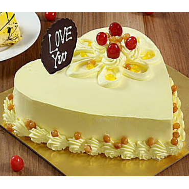 Heart shaped Butterscotch best valentine Day cake. Heart shaped Butters...