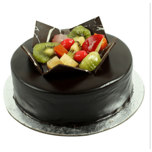 Chocolate Ruffle Fruit Cake