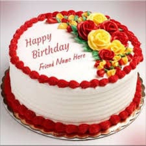 Red Yellow Flower Cake
