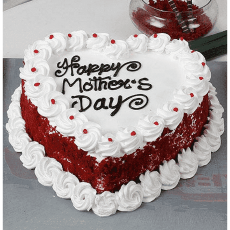 Heart Shaped Mother’s Day Red Velvet Cake