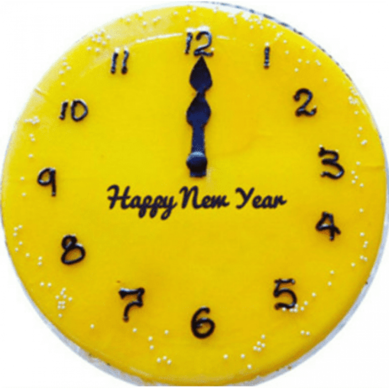 New Year clock cake