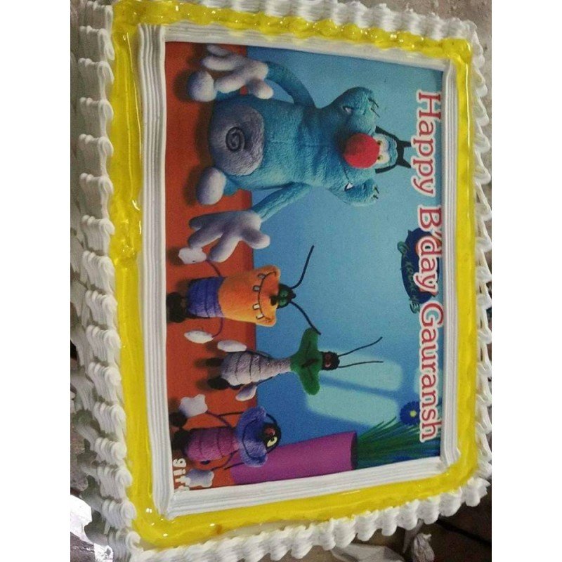 Oggy Cartoon Photo Cake
