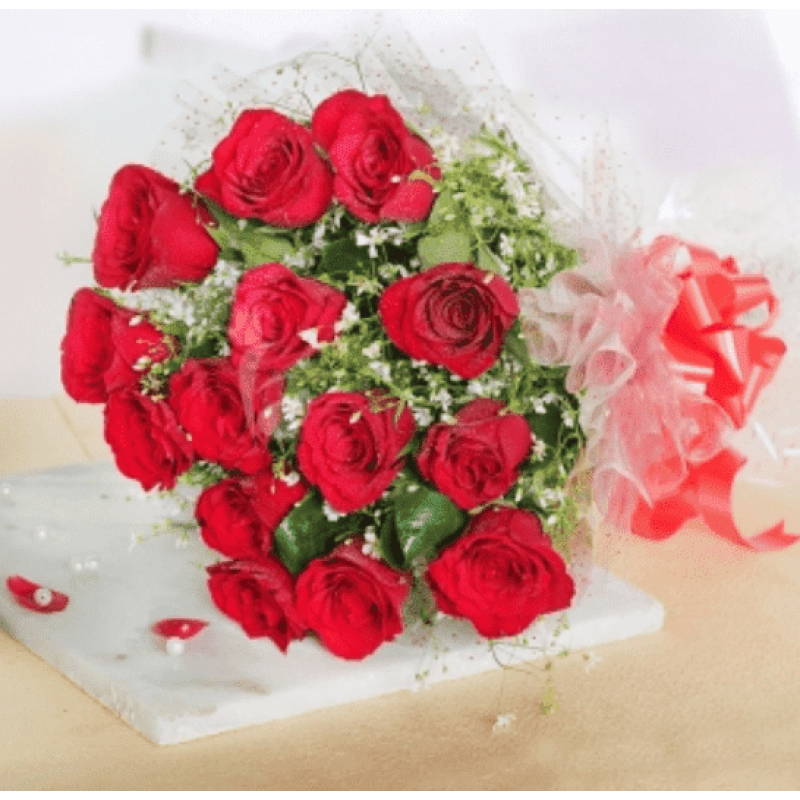 Love Best 18 Red Roses Bunch